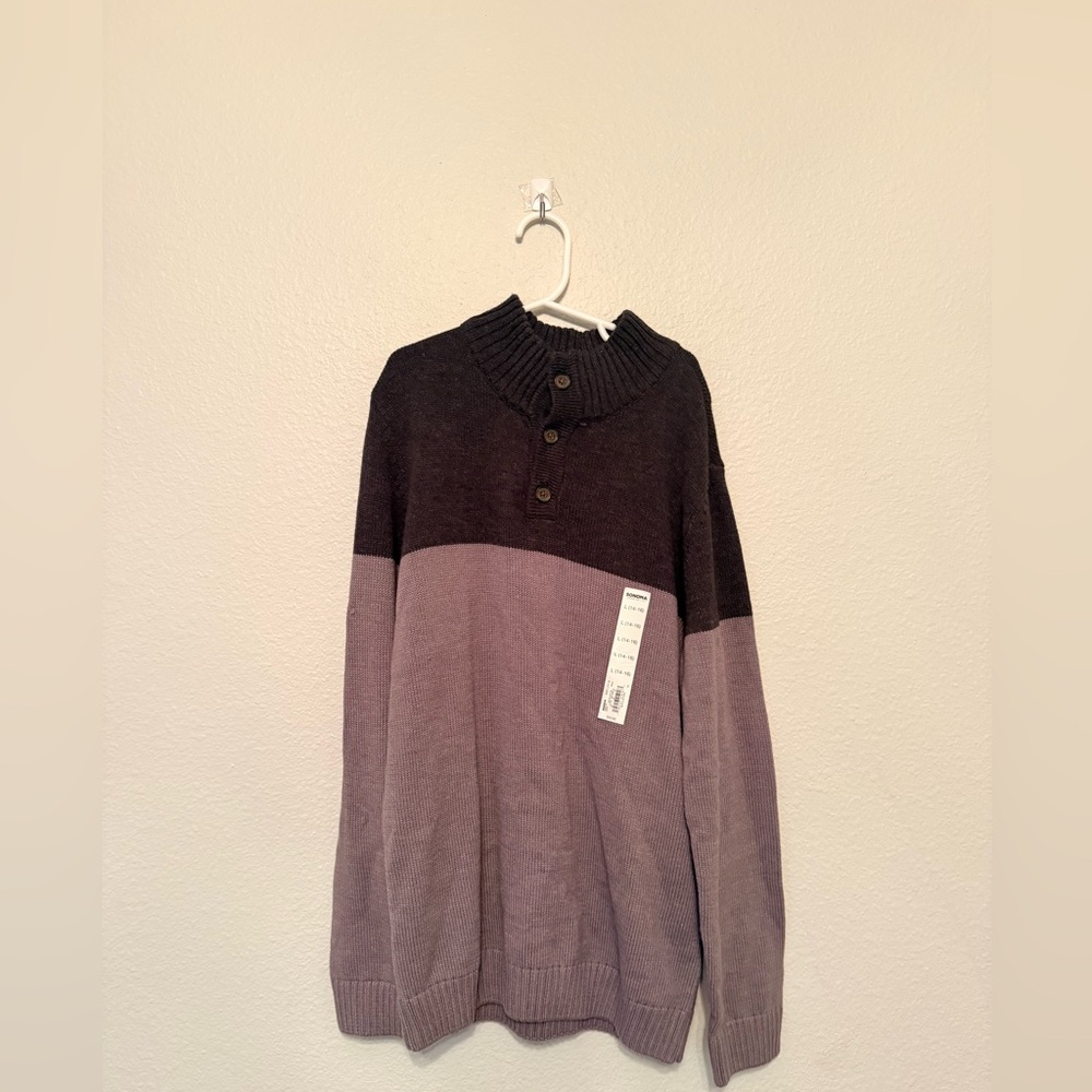 Sonoma Boy's Charcoal and Heather Gray Crewneck Sweater